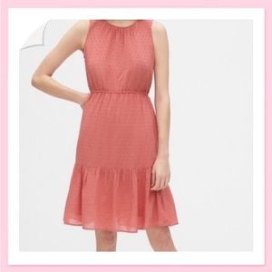 GAP Sleeveless Dress Petite Dots Ruffles
